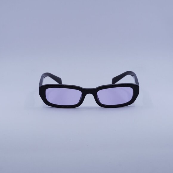 Prada PRB06S 16K40J Sunglasses Black Rectangle Frame, Violet Lenses - Picture 2 of 11